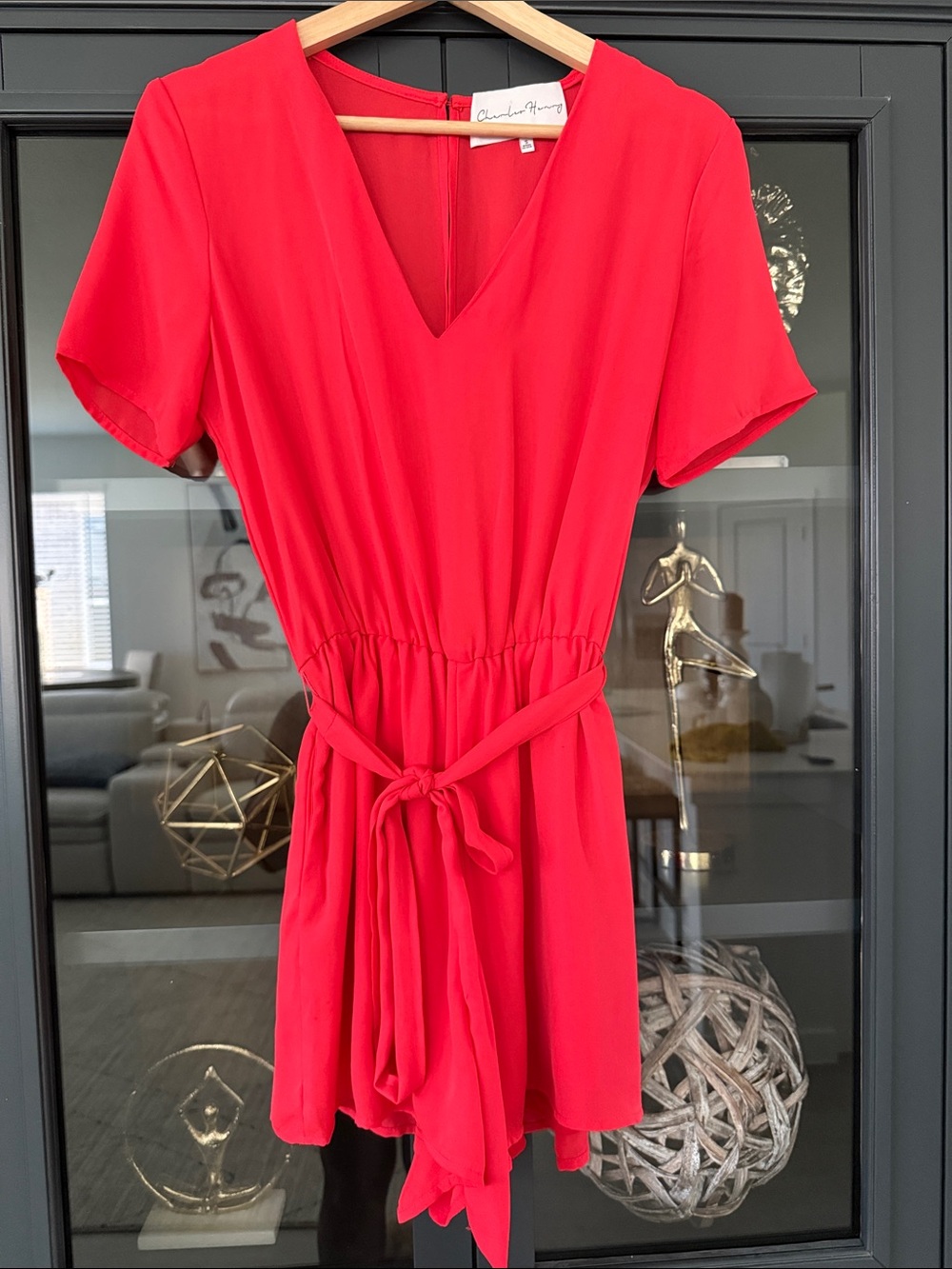 Charles Henry V-Neck Tie-Waist Romper